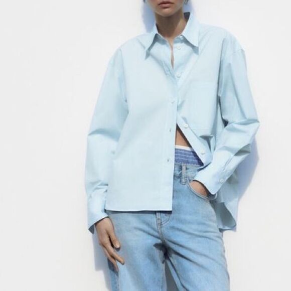 Zara Poplin Oversized Shirt New - Picture 9 of 9